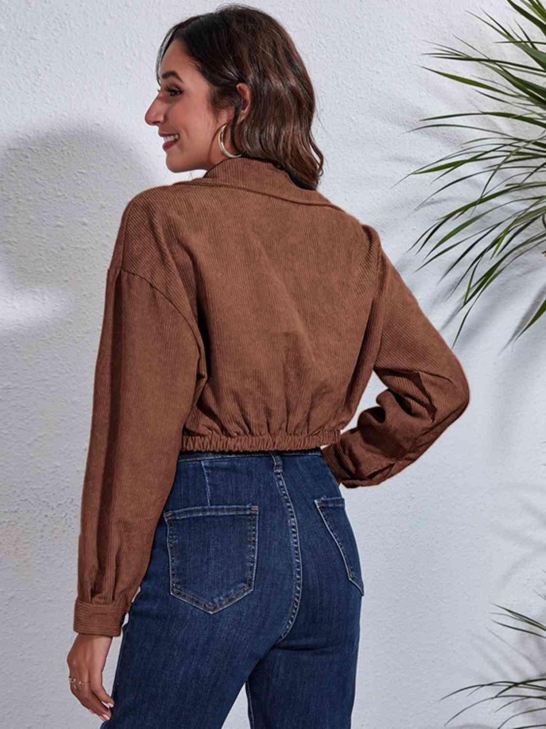 Fashion-forward Comfort Buttoned Cropped Jacket - MXSTUDIO.COM