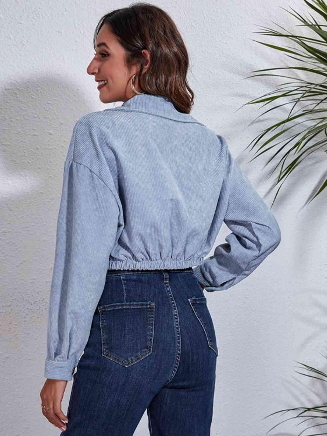 Fashion-forward Comfort Buttoned Cropped Jacket - MXSTUDIO.COM