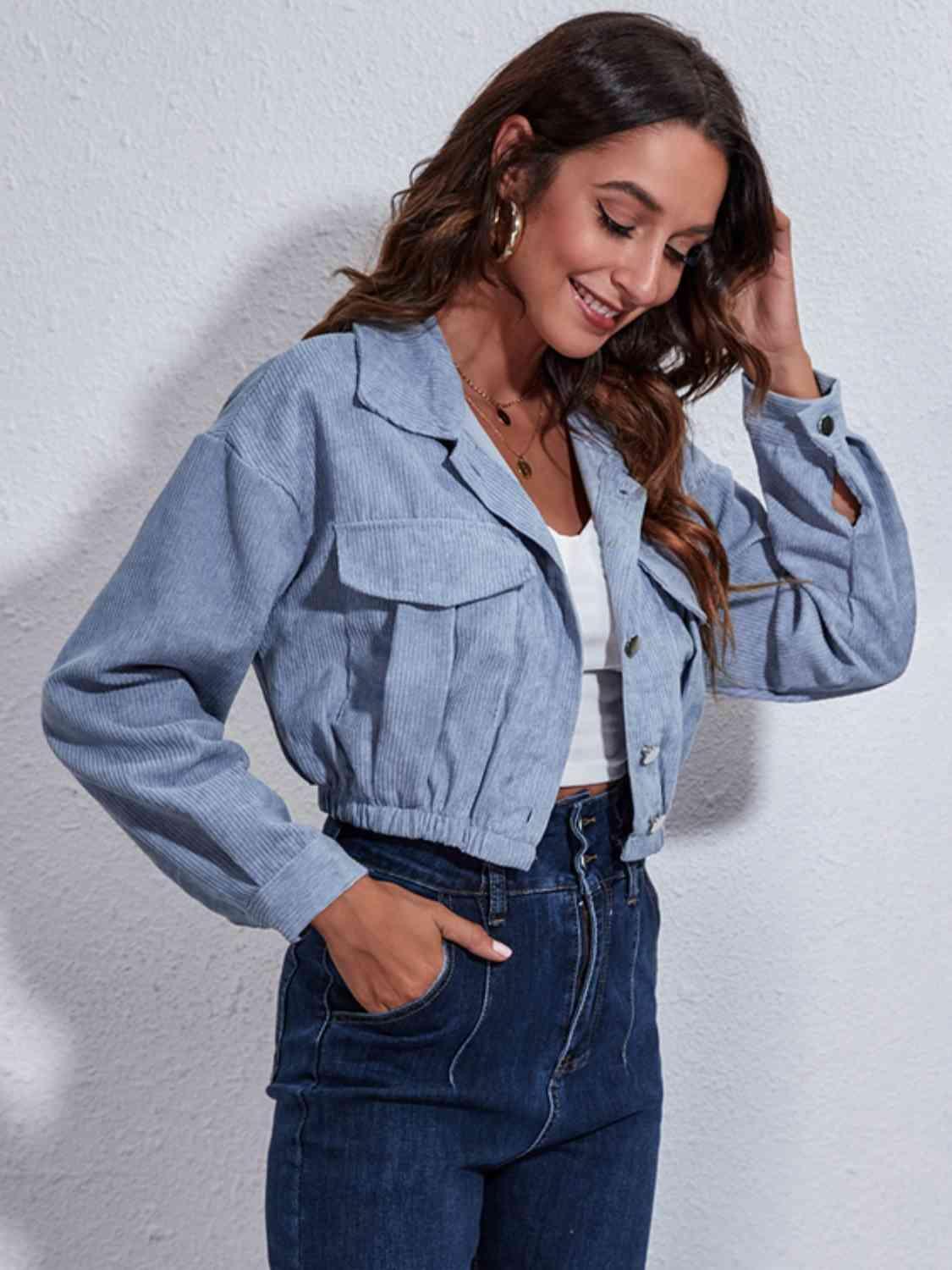 Fashion-forward Comfort Buttoned Cropped Jacket - MXSTUDIO.COM