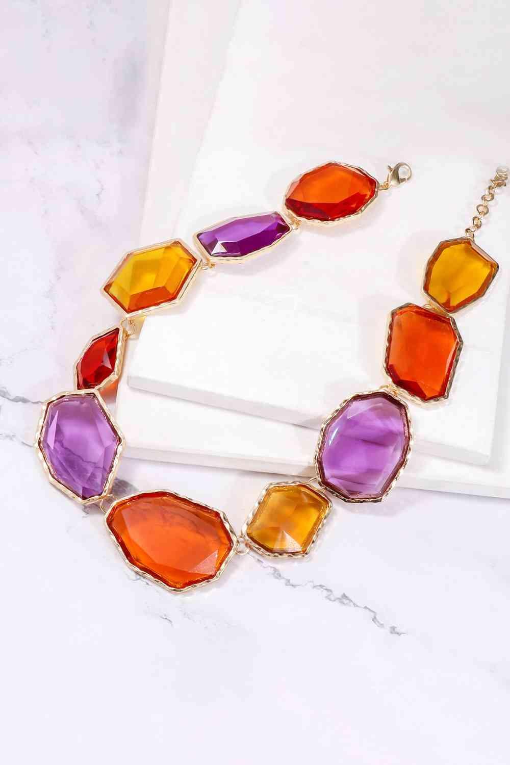 Fashionable Frame Resin Geometrical Necklace-MXSTUDIO.COM