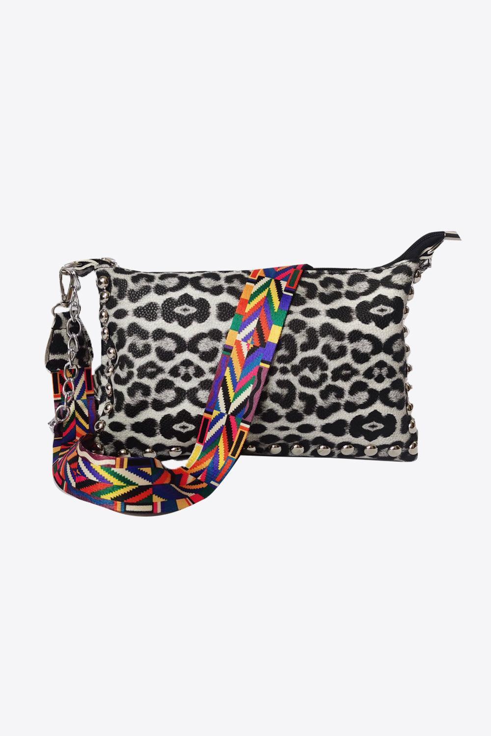 Fashionably Ahead Printed Studded Shoulder Bag - MXSTUDIO.COM