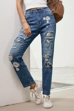 Fashionista Distressed High Waist Boyfriend Jeans - MXSTUDIO.COM