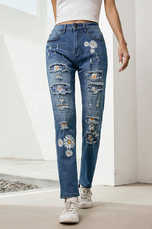 Fashionista Distressed High Waist Boyfriend Jeans - MXSTUDIO.COM