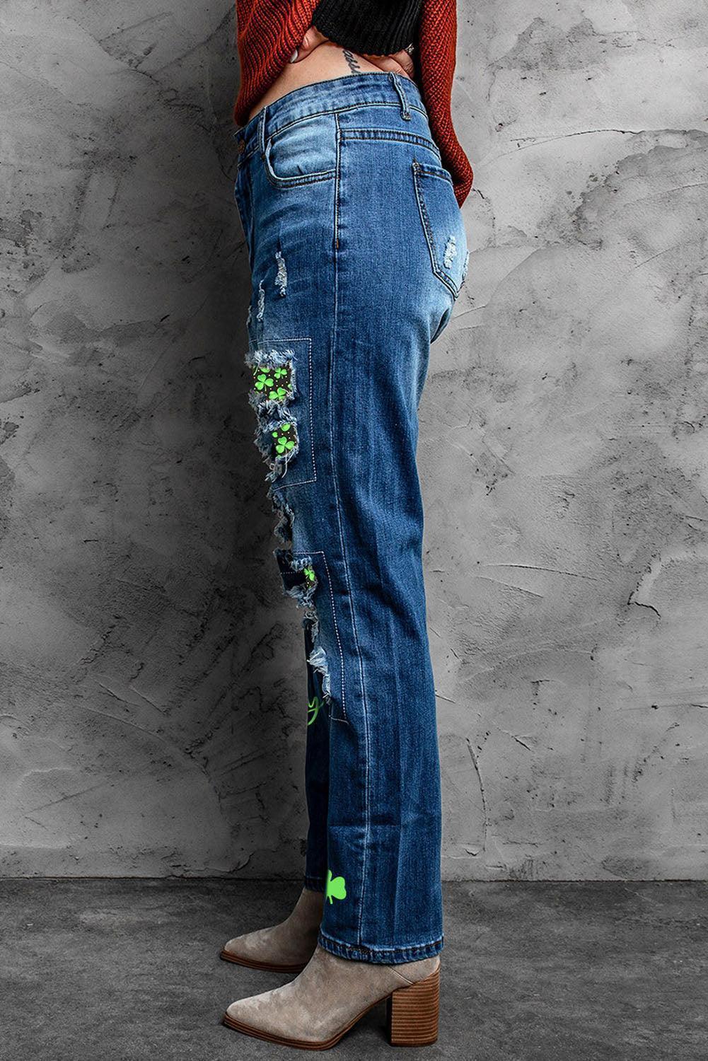 Fashionista Distressed High Waist Boyfriend Jeans - MXSTUDIO.COM