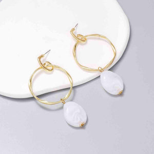 Favorable Alloy & Rhinestone Drop Hoop Earrings-MXSTUDIO.COM