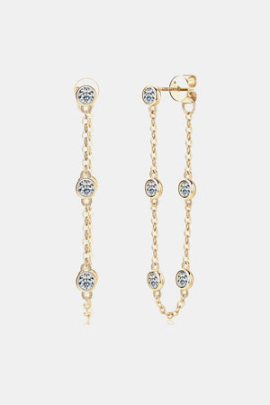 Favorable Sterling Silver Chain Moissanite Earrings - MXSTUDIO.COM