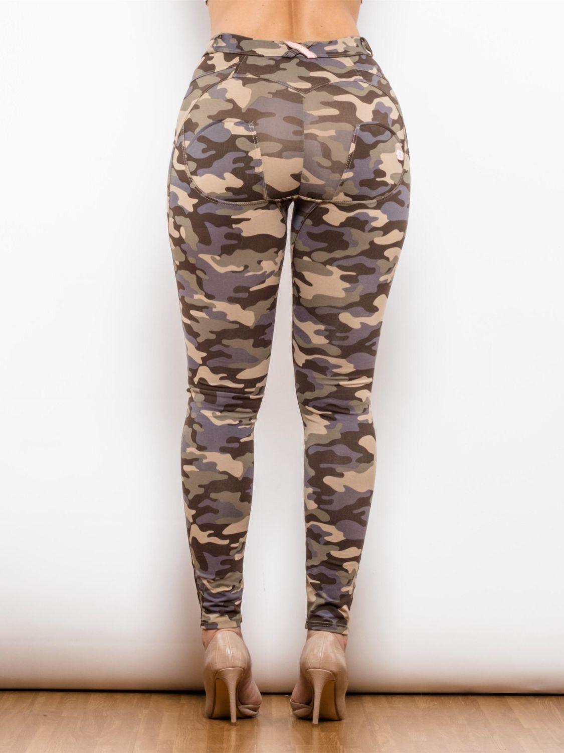 Fearless Buttoned Camouflage Leggings - MXSTUDIO.COM