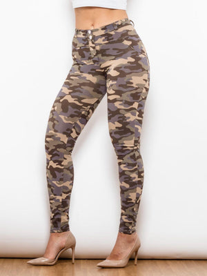 Fearless Buttoned Camouflage Leggings - MXSTUDIO.COM