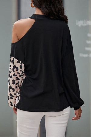 Fearless Leopard Cold Shoulder Top - MXSTUDIO.COM