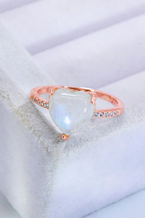 Feel Amazed Heart-Shaped Moonstone Ring - MXSTUDIO.COM