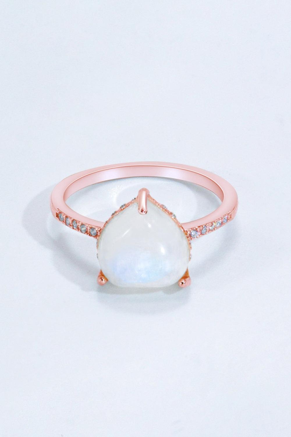 Feel Amazed Heart-Shaped Moonstone Ring - MXSTUDIO.COM