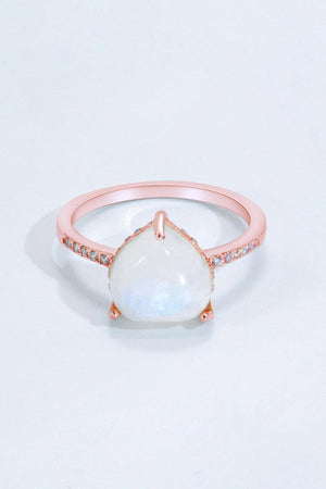 Feel Amazed Heart-Shaped Moonstone Ring - MXSTUDIO.COM