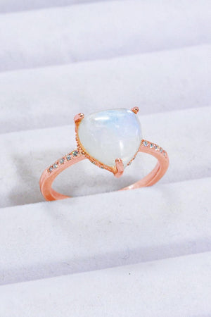 Feel Amazed Heart-Shaped Moonstone Ring - MXSTUDIO.COM