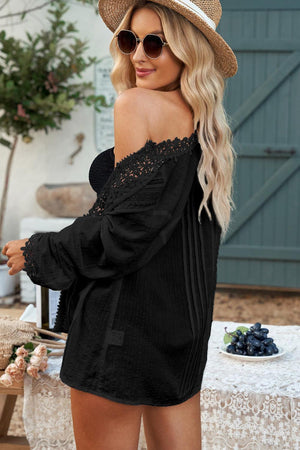 Feel Amazing Lace V-Neck Crochet Blouse - MXSTUDIO.COM