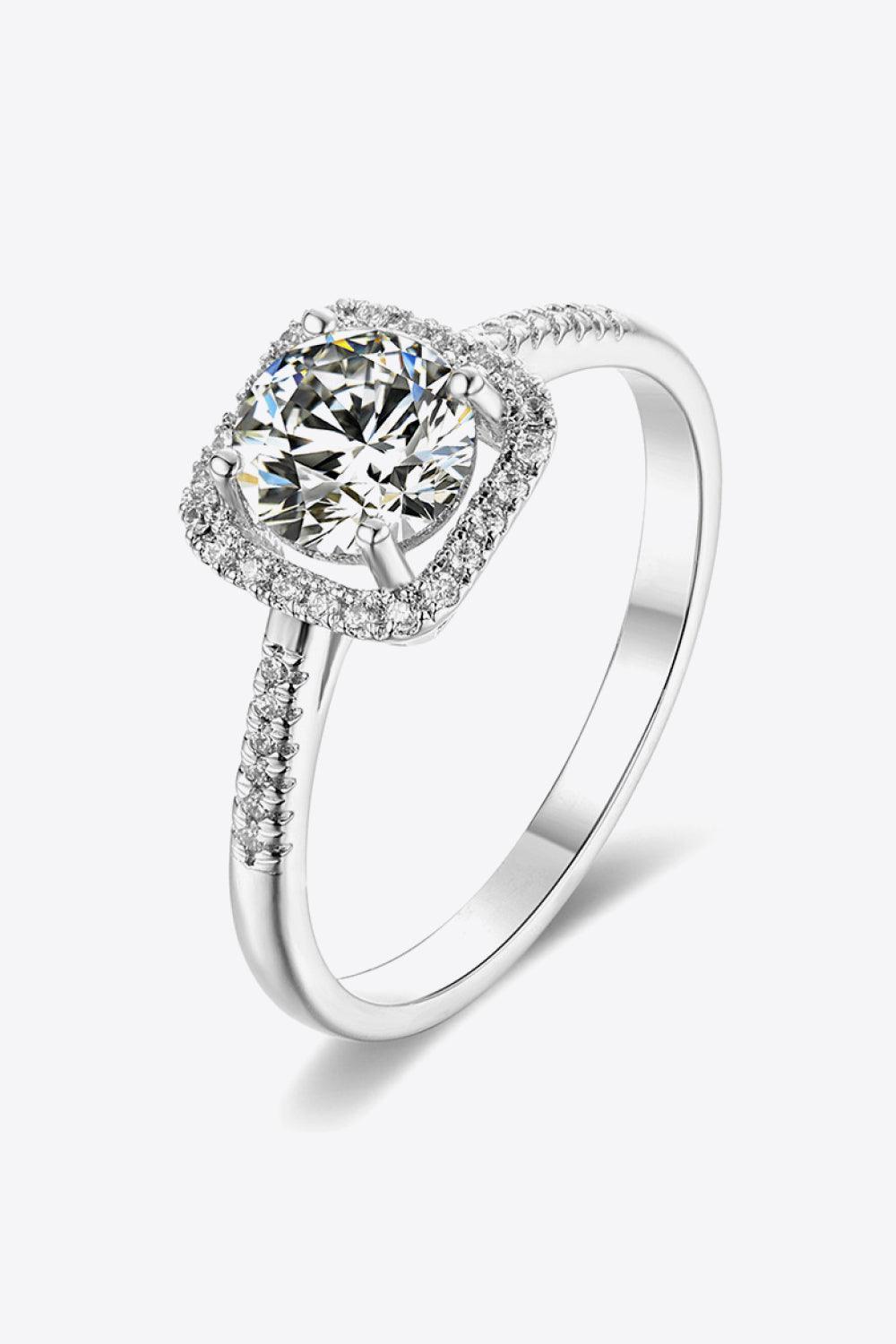 Feel Best Platinum-Plated 1 Carat Moissanite Ring - MXSTUDIO.COM