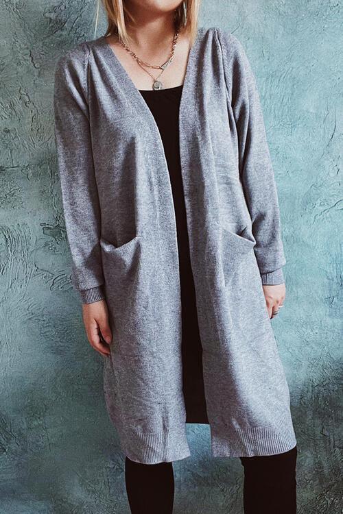 Feel Comforted Open Front Longline Cardigan-MXSTUDIO.COM