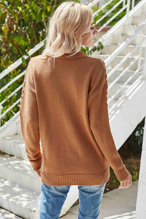 Feel Comforted Ribbed Trim Crew Neck Sweater - MXSTUDIO.COM