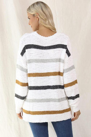 Feel Comfy Crew Neck Drop Shoulder Sweater-MXSTUDIO.COM