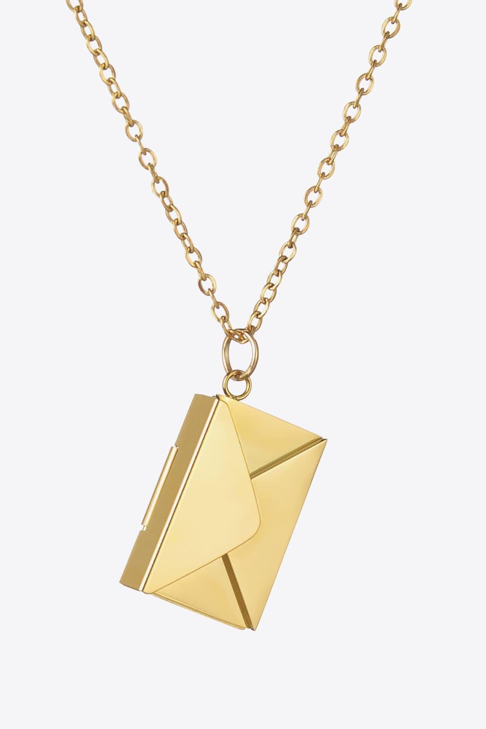 Feel Confident Envelope Pendant Stainless Steel Necklace - MXSTUDIO.COM