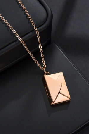 Feel Confident Envelope Pendant Stainless Steel Necklace - MXSTUDIO.COM