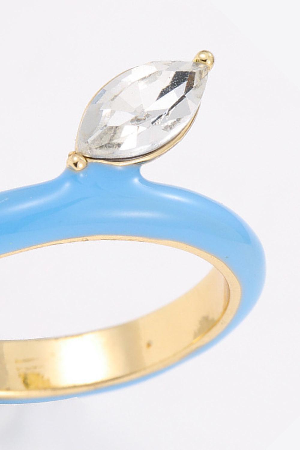 Feel Confident Glass Stone Gold Plated Ring - MXSTUDIO.COM