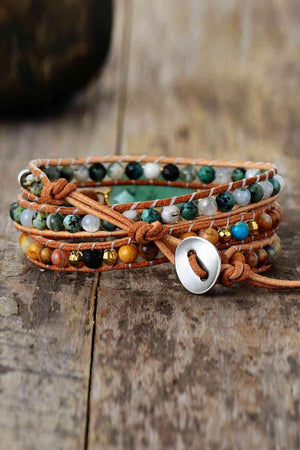 Feel Convenient Natural Stone & Agate Layered Bracelet-MXSTUDIO.COM