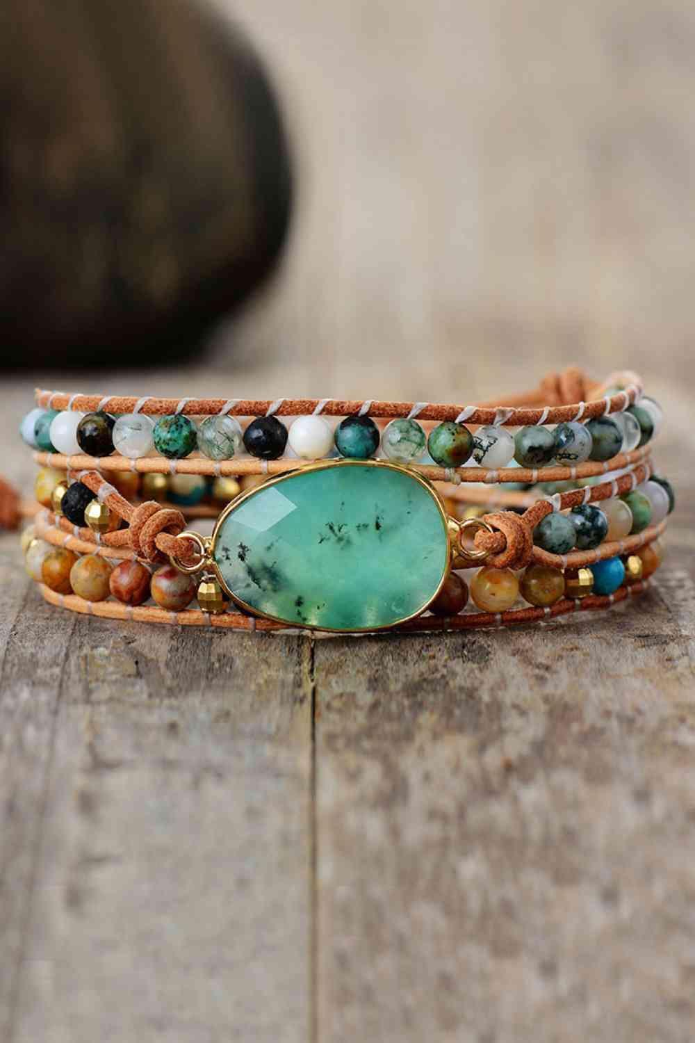 Feel Convenient Natural Stone & Agate Layered Bracelet-MXSTUDIO.COM