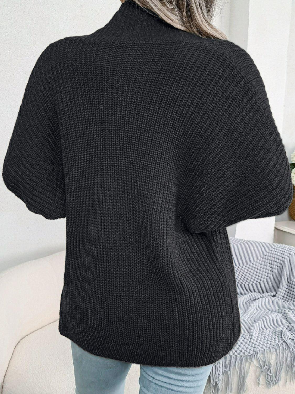 Feel Determined Rib-Knit Dolman Sleeve Open Front Cardigan - MXSTUDIO.COM