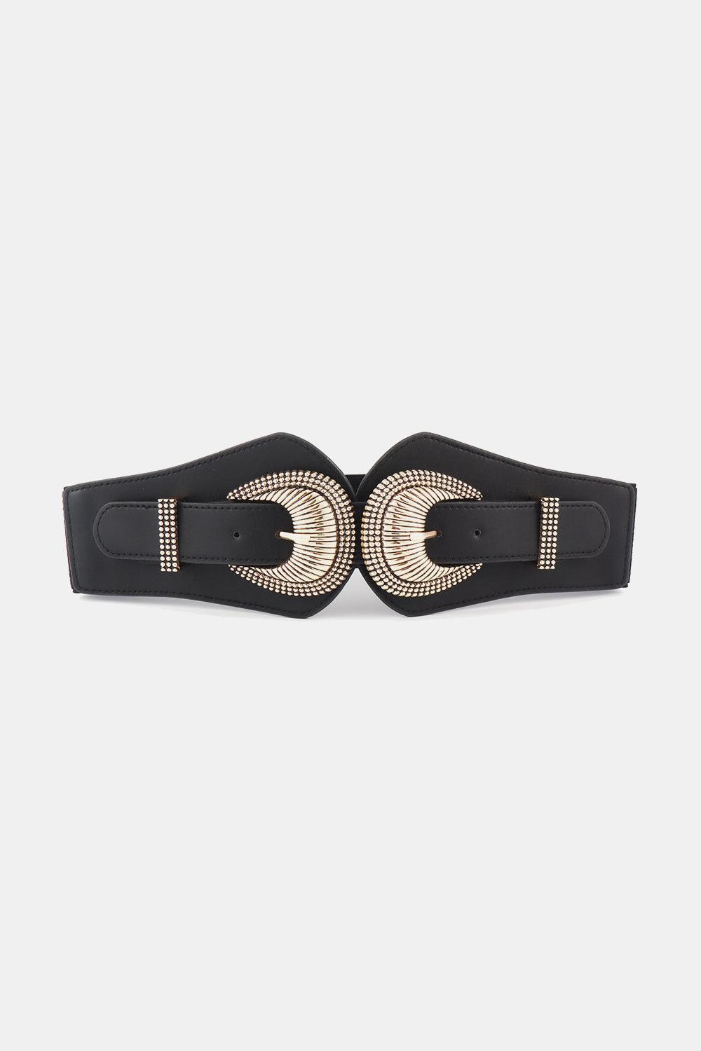 Feel Embraced Double Buckle Wide Stretch Belt - MXSTUDIO.COM