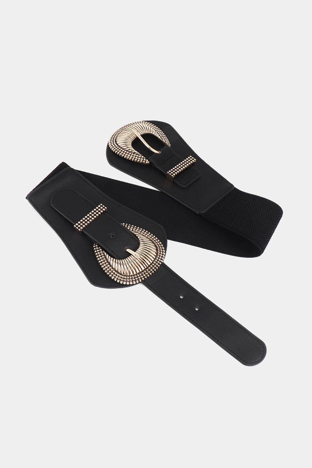 Feel Embraced Double Buckle Wide Stretch Belt - MXSTUDIO.COM