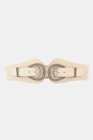 Feel Embraced Double Buckle Wide Stretch Belt - MXSTUDIO.COM