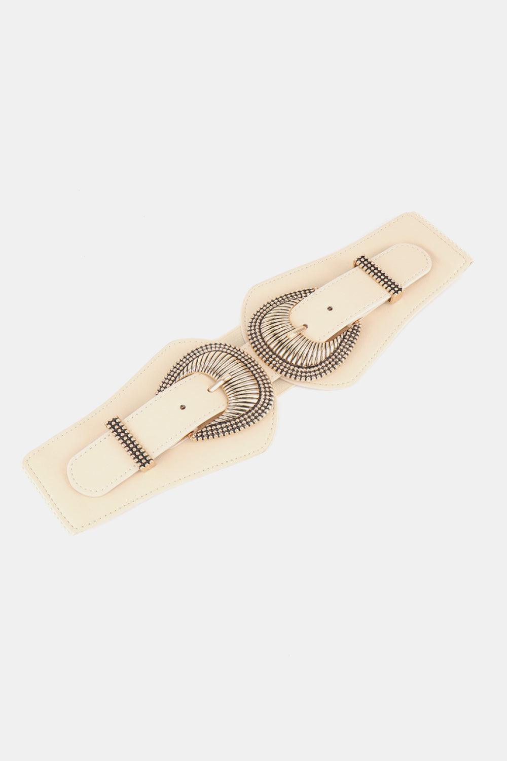 Feel Embraced Double Buckle Wide Stretch Belt - MXSTUDIO.COM