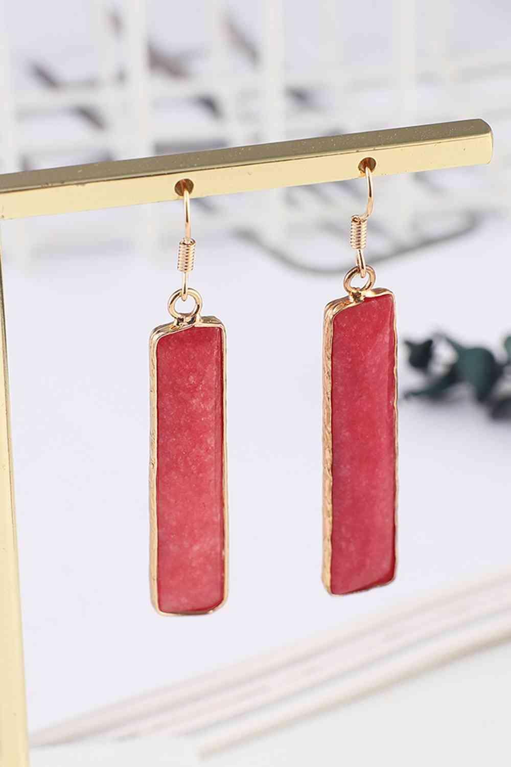 Feel Glad Natural Stone Drop Earrings-MXSTUDIO.COM