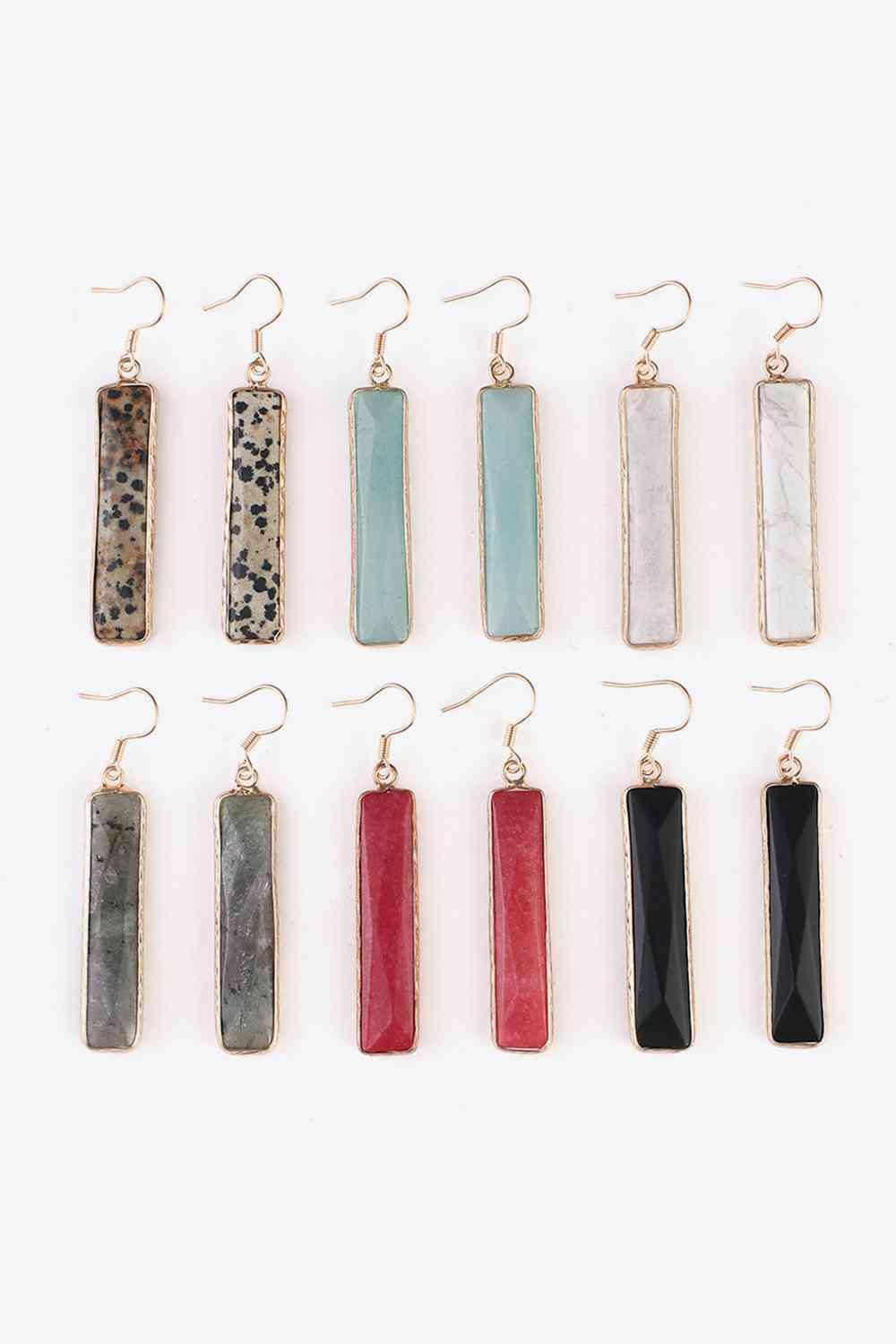 Feel Glad Natural Stone Drop Earrings-MXSTUDIO.COM