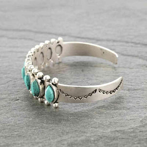 Feel Hopeful Open Turquoise Bracelet-MXSTUDIO.COM