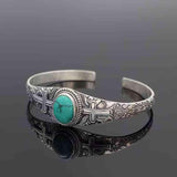 Feel Hopeful Open Turquoise Bracelet-MXSTUDIO.COM