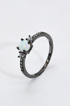 Feel Integral 925 Sterling Silver Round Opal Ring - MXSTUDIO.COM