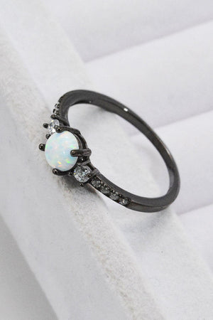 Feel Integral 925 Sterling Silver Round Opal Ring - MXSTUDIO.COM