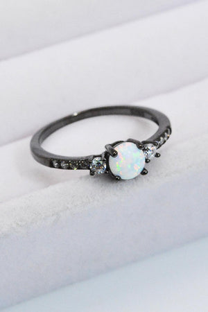 Feel Integral 925 Sterling Silver Round Opal Ring - MXSTUDIO.COM