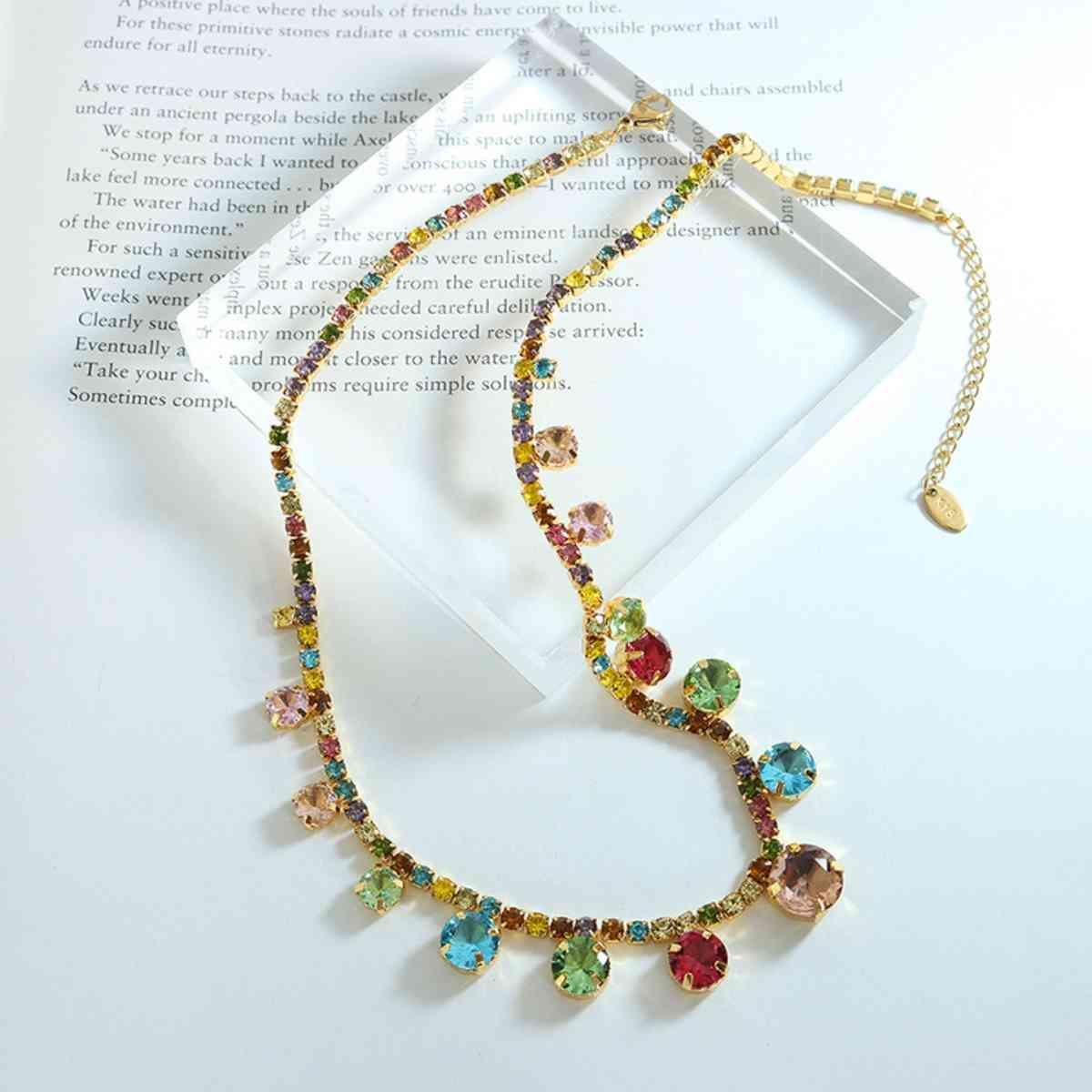 Feel Precious Crystal Chain Necklace-MXSTUDIO.COM