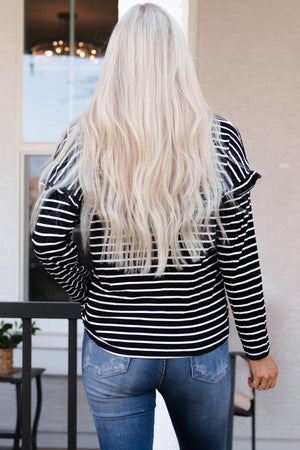 Feel Recharged Striped Long Sleeve Top - MXSTUDIO.COM