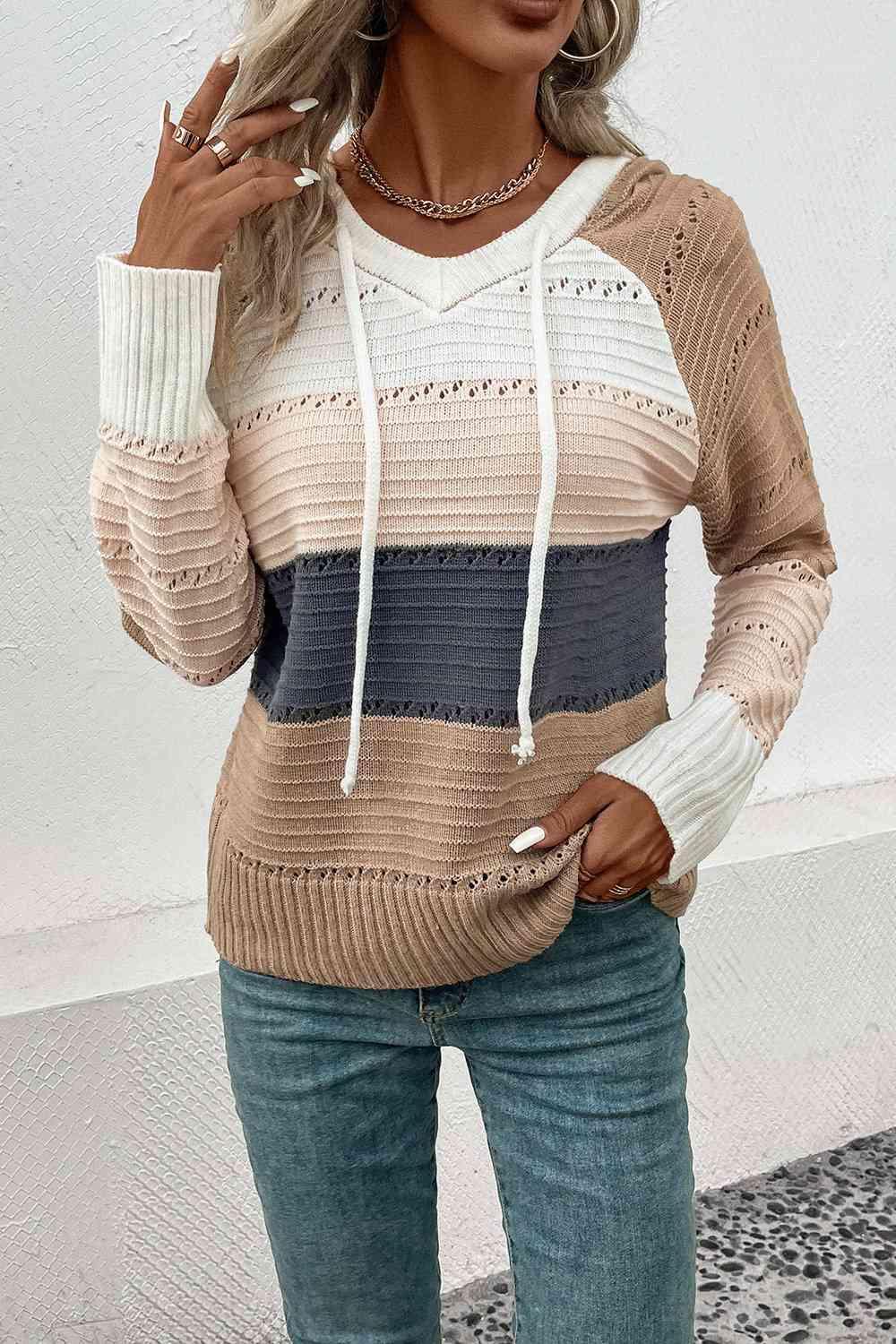 Feel Secure Knit Hooded Sweater-MXSTUDIO.COM