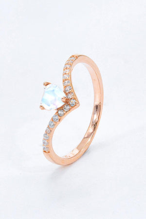 Feel Significant Heart-Shaped Moonstone Ring - MXSTUDIO.COM