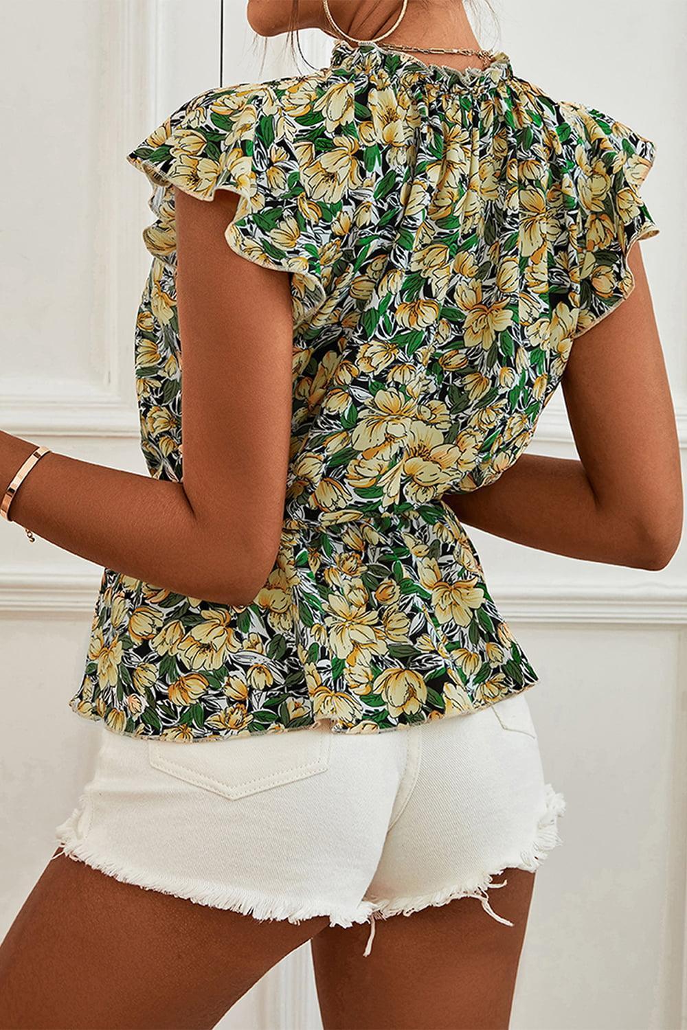 Feel Your Best Mock Neck Floral Peplum Top - MXSTUDIO.COM