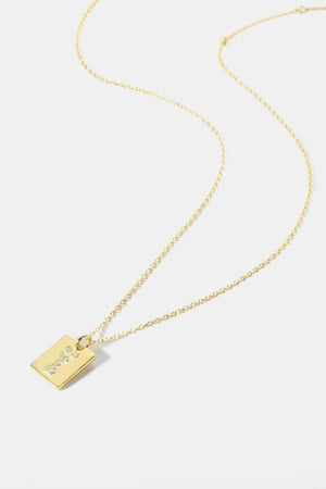 Feeling Good Inlaid Zircon Rectangle Pendant Necklace - MXSTUDIO.COM