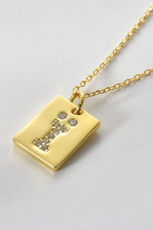 Feeling Good Inlaid Zircon Rectangle Pendant Necklace - MXSTUDIO.COM