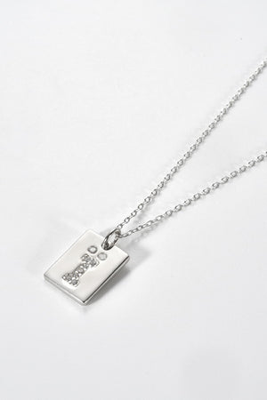 Feeling Good Inlaid Zircon Rectangle Pendant Necklace - MXSTUDIO.COM