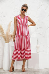 Feeling Good V-Neck Tiered Swing Dress - MXSTUDIO.COM