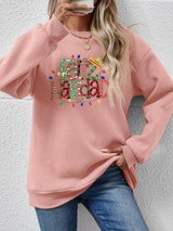 Feliz Navidad Drop Shoulder Christmas Sweatshirt-MXSTUDIO.COM