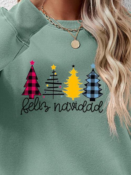 Feliz Navidad Graphic Christmas Sweatshirt-MXSTUDIO.COM